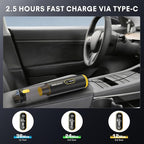 SEEDUSTRY Handheld Car Vacuum Cleaner Cordless, 6-in-1 Portable Mini Cordless Vacuum with Brushless Motor & 18000Pa Powerful Suction, Type-C Charge, 2025 Mini Vacuum V-C08 Pro for Car Home Office Pet