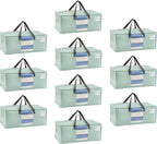 VENO 10 Pack Moving Bags for College, Heavy-Duty Storage Totes, Moving Boxes and Wardrobe Packing Supplies Alternative - Extra Large Durable Laundry Bags for Clothes (Shiny Light Green, 10 Pack)