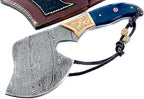 Damascus Steel Blade Axe Hatchet Tomahawk Hunting Knife Camping Hiking SM46
