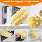40 Count 360° Heavy Duty 2 Sided Duster Refills Compatible with Swiffer, Large Size-Extra Thick Disposable Electrostatic Feather Duster Refill with 1 Short Handle for Furniture, Blinds, Ceiling