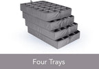 Covermates Keepsakes - Adjustable Zip-Top Storage Box - Configurable FlexGrid Compartments - Heavy Duty Polyester- Reinforced Handles - Stackable Design - Indoor Storage, Beige Heather