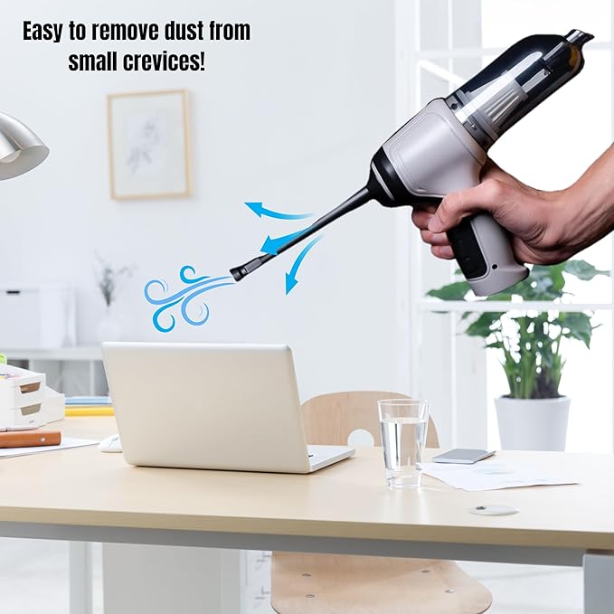 GajetNest Handheld Mini Portable Compact Car Vacuum Cleaner & Blower 2-in-1 with HEPA Filter, Lightweight Design, 25-Minute Running Time, Cordless Rechargeable Crevice Tool - 9000 PA Suction
