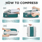8 Set Compression Packing Cubes for Travel Essentials,Compressible Expandable Packing Cubes for Suitcase,OlarHike Luggage Organizer Bags for Travel,Handy Helper for Organizing Clothes(Dark Blue Green)
