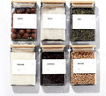 APT 1101 26 oz Glass Storage Jars with Bamboo Lid, set of 6, glass canisters with airtight lids, Clear jars with lids for Cookie, Candy, Tea, Coffee Bean and Rice (White)