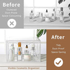 Closet Organizers and Storage, Acrylic Clear Plastic Storage Bins with Magnetic Door, 8 Pack Storage Containers for Clothes Home Organization Purse Bag Cabinet Display Closet Organizer System