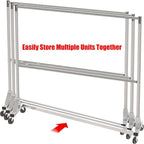 Simple Houseware Commercial Grade Z-Base Double Rod Garment Rack, 600lb Load, 63 inch, Silver