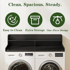 2-Tier Washer Dryer Countertop, Laundry Room Organization and Storage, 27.6" x 54" Wood Laundry Countertop for Washer and Dryer, Black