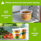 NEEBAKE 50 Set Deli Containers With Lids: [16oz 32oz] Combo Plastic Food Storage, Microwaveable & Freezer Safe To-Go, Leak-proof Meal-Prep