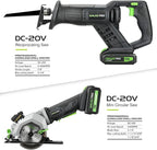 GALAX PRO Cordless Circular and Reciprocating Saw Combo Kit with 1pcs 4.0Ah Lithium Battery and One Charger, 7 Saw Blades and Tool Bag