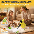 Pressurized Handheld Steam Cleaner, Portable Multi-Surface Cleaner for Home, Multipurpose Steam Cleaner for Tile, Grout, Windows, Bathroom, with 12pcs Accessories (Yellow)