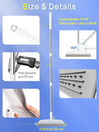 Silicone Floor Squeegee, 180° Rotating Air Broom, Squeegee for Floor with a Long Handle, Magic Broom for Water and Pet Hair Removal on Bathroom Floors, Tile, Deck and Glass, Indoor Cleaning Tool
