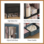 Portable Closet,Garment Rack,Heavy Duty Clothes Rack with Cover,Wardrobe Closet with 1 Hanging Rods, 2 Storage Shelves and 2 Drawers,27.5" L x 17.7" W x 67.7" H,Pale Yellow