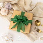 Ribbli Emerald Green Burlap Wired Ribbon, 1” Inch x Continuous 20 Yard, Green Wired Ribbon for Wreaths,Big Bows,Tree Decoration,Outdoor Decoration