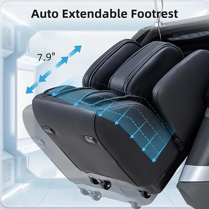 MassaMAX MT339 4D Massage Chair, Full Body Shiatsu Recliner with Auto Extendable Footrest, Zero Gravity, SL Track, Deep Yoga Stretch,15 Modes, AI Voice Control, Foot Rollers, and Heating (Deep Black)