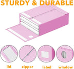 SpaceAid 9 Pack Bed Sheet Organizers and Storage, Foldable Sheet Organizer with Window for Linen Closet, Set Folder Keeper for Queen & King Size Bedding Storage (Pink)