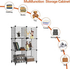 AWTATOS 6 Cube Storage Wire Closet Organizers DIY Stackable Storage Shelves Bookcase Cabinet for Home Office, Black