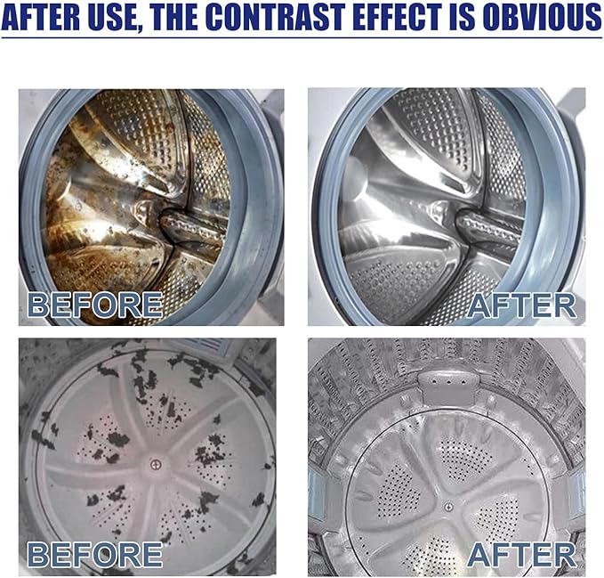 Washing Machine Cleaner Powder, 2025 Best Deep Clean for Front or Top Load Washers, Inside Drum and Laundry Tub Seal, HE Washer Cleaning Solution for Long-Removes Odor (36)