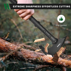 Tactical Survival Tomahawk Outdoor Axe for Hiking Camping Axe with Spike Hatchet Emergency Breaching Multitool Throwing Axe Includes Sheath