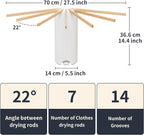 Wall Mounted Clothes Drying Rack Tripod,Foldable Drying Rack,Wall Mounted Drying Rack Clothing,Over The Door Drying Rack for Laundry Bedroom Household Wooden