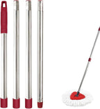 Mop Handle for Ocedar, Mop Handle for O Cedar, Spin Mop Replacement Handle for O Cedar, 4 Section 30" to 58" Mops Handles for Cedar Spin Mops & H2pro Flat Mop