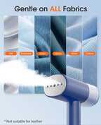 Handheld Steamer for Clothes, 1200W Foldable Travel Steamer, 20 Sec Preheat Garments Wrinkle Remover, 120V Portable Hand Iron with 150ml Water Tank, Clothes Steamer for Home Travel-Blue