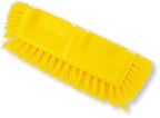 SPARTA Multi-Level Tile Scrub Brush 12" Wide Brush Head, Heavy-Duty Tile Cleaning Brush with End Bristles for Commercial Tiles, Tubs and Floor, Plastic, 12 Inches, Yellow