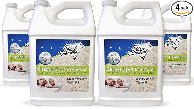 Black Diamond Stoneworks carpet and upholstery cleaner: this fast acting deep cleaning spot and stain remover spray also works great on rugs, couches, and car seats. (4-gallons)