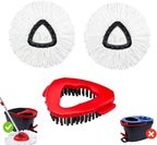 2 Pcs Mop Scrub Brush Head and 1 Mop Base Part Part Replacement Compatible with Oceda EasyWring 1 Tank System