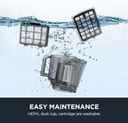 Eureka Bagless Canister Vacuum Cleaner, Lightweight Vac for Carpets and Hard Floors, Silver with Black, NEN180