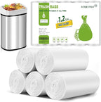 1.2 Gallon Small Biodegradable Trash-Bag Mini-Garbage-Bags - White Compostable 200 Count Unscented Little Kitchen 5l Can For Wastebasket Liners Thick Stron Car Acqkunlo