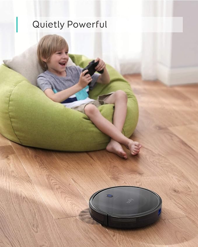 eufy Robot Vacuum 11S MAX, Super Thin, Powerful Suction, Quiet, Self-Charging Robotic Vacuum Cleaner, Cleans Hard Floors to Medium-Pile Carpets, Black