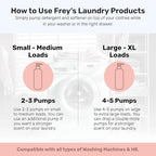 FREY Full Wash Laundry Care Bundle - Concentrated Liquid Laundry Detergent & Fabric Softener (Jasmine Meadow)