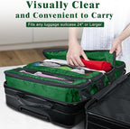 Suitcase Organizer, Carry on Closet Luggage Organizers Accessories for Travel, Foldable and Hangable Portable Hanging Travel Shelves with a Shoulder Strap to Use As a Travel Backpack Large, Green