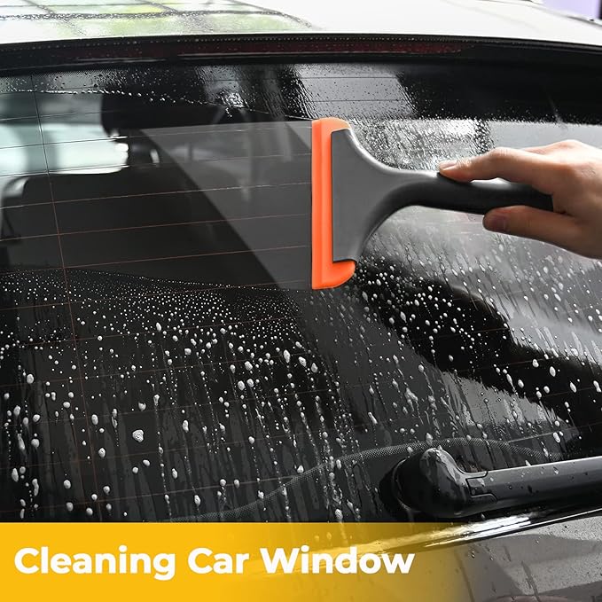 Gomake Small Silicone Squeegee Window Shower Squeegee,Auto Water Blade Squeegee for Shower Glass Door,Car Windshield, Window, Mirror, Bathroom,Countertop Cleaning-Black