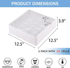 Foldable Storage Cubes Drawer Underwear Organizer Dividers， under Cabinet Organizer 24-Cell Fabric Storage Boxes for Lingerie,Socks,Ties （White）