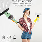 Rechargeable Window Vac, Window Vacuum Squeegee, Cordless Window Vacuum Cleaner Set, Electric Cleaning Tool for Windows, Tiles, Mirrors, Visual Water Tank