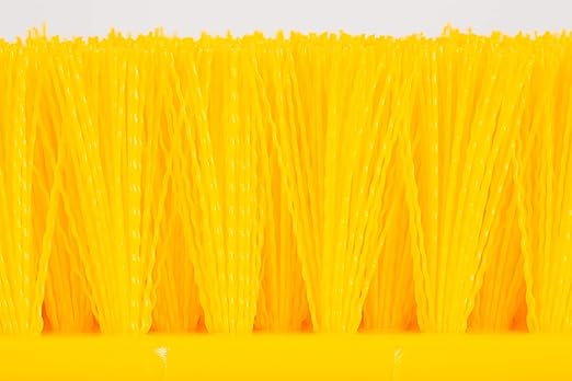 SPARTA Multi-Level Tile Scrub Brush 12" Wide Brush Head, Heavy-Duty Tile Cleaning Brush with End Bristles for Commercial Tiles, Tubs and Floor, Plastic, 12 Inches, Yellow