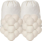 Roowest 46 Pcs Wool Dryer Balls Set Reusable Laundry Wool Balls with Muslin Bags Fabric Softener Anti Wrinkle Anti Static Saving Energy and Time