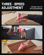 Fanttik C8 Nano Easyswap Cordless Electric Scissors with LED Display, Type-C Rechargeable Cardboard Cutter with 2 Blades, EasySwap Blade Change, LED Light, for Thin Cardboard Box Carpet Leather, Pink