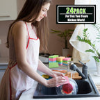 Compressed Cellulose Kitchen Sponges 24Pack,Non-Scratch Biodegradable Natural Sponge Scrub for Dishes Cleaning,Funny Colorful DIY Sponge for Kids