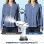 ZOOY Steamer for Clothes 1500W, Clothes Steamer for Home, Office, Travel, Portable Handheld Garment Steamer Upgraded 300ML Large Capacity Water Tank, Wrinkle Remover(White)