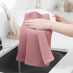 Homaxy 100% Cotton Waffle Weave Kitchen Dish Towels, Ultra Soft Absorbent Quick Drying Cleaning Towel, 13 x 28 Inches, 4-Pack, Dried Rose