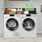 Royxen Laundry Countertop with 2-Tier Shelf Universal Fit, Washer and Dryer Countertop with Storage Space, Shelf Height 11.5 Inches, Solid Wood Core, Black
