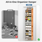 Over The Door Organizer, 7 Tier Door Hanging Organizers with 7 Large Pockets 12 Side Pockets, Behind Door Storage Hanging Shelves for Closet Bathroom Bedroom Nursery