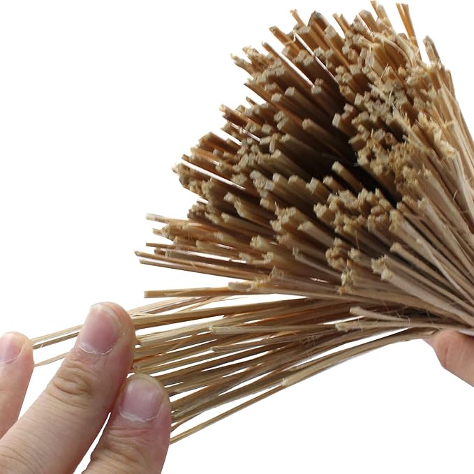 Natural Bamboo Wok Brush 12-Inch Length, Traditional Kitchen Pan Cleaning Whisk Cleaning Brush Bamboo Scrubber (Flat Brush)