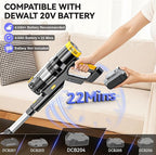 350W 40KPa Cordless Vacuum Cleaner Compatible with DeWalt 20V Battery (No Battery), 6-in-1 Self-Standing Stick Vacuum, 3 Models, Dual Dust Cup, LED Display & 180° Bendable Wand