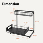 Amazon Basics L-Shape Under Sink Storage Pull Out Cabinet Organizer, Black, Pack of 2