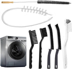 Washing Machine Crevice Cleaning Brush, 7 Pcs Cleaning Supplies Tools,Front Load Washer Machine Cleaner Accessories, 2 Pcs Drum Laundry Cleaner Brush and 5 Pcs Hard Brushes Crevice Parts Washer Brush