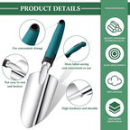 Honoson Garden Hand Trowel Transplant Trowel with Measurements Aluminum Alloy Planting Tools with Rubber Handle Small Gardening Hand Tools Shovels for Gardening Cultivating Transplanting Supplies