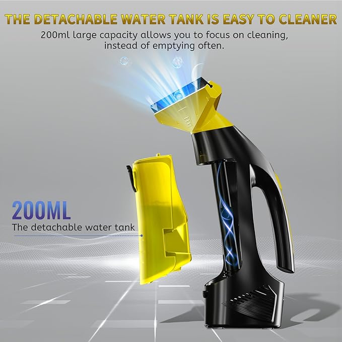 Window Vacuum Squeegee Cordless, Window Vac with Detachable Water Tank and Strong Suction, Electric Window Cleaning Tool for Shower Wall, Mirror, Glass, Car Windshield, Countertop, Tiles